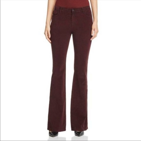 LAFAYETTE 148 MAROON MERCER CORD WIDE LEG FLARE PANTS - Picture 2 of 12